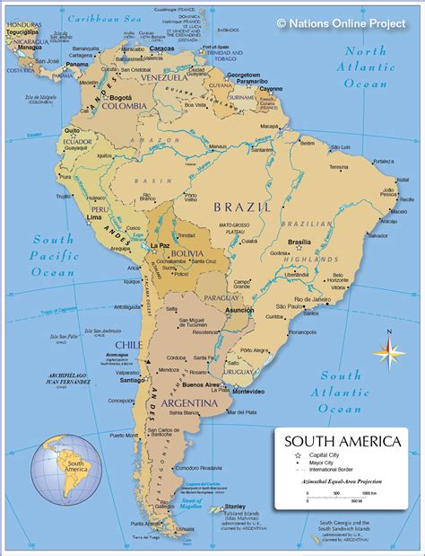 Political Map Of South America 1200 Px Nations Online