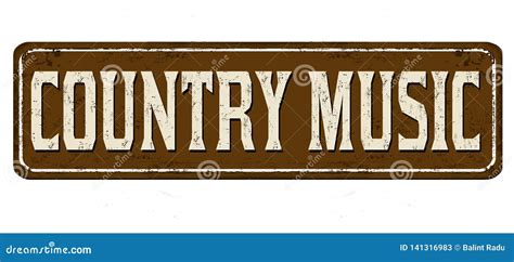Country Music Vintage Rusty Metal Sign Stock Vector Illustration Of