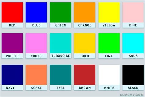 all colours name with picture pdf क लए इमज परणम Colors name in