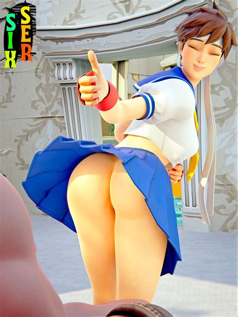 Kasugano Sakura Capcom Street Fighter Highres Tagme 1girl 3d Ass