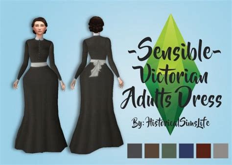 History Lovers Sims Blog Sensible Victorian Female Dress Sims 4