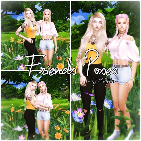 Sims 4 Ccs The Best Friends Poses By Melly Sims