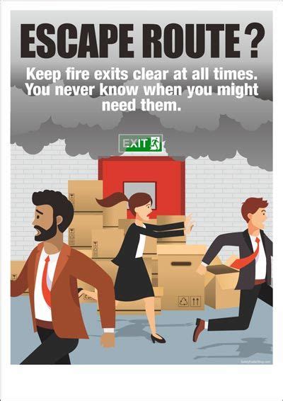 Maybe you would like to learn more about one of these? Escape route (With images) | Health and safety poster ...