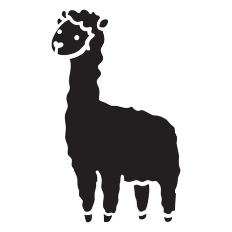 Cute Llama Standing Profile Silhouette Transparent Png And Svg Vector File