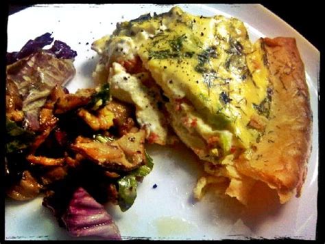 Home Made Quiche With Smoked Salmon Dill And Goat Cheese Fine Food