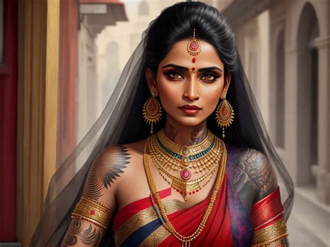 Generator Seni Ai Dari Teks Naked Indian Girl Tattooed Jewellery