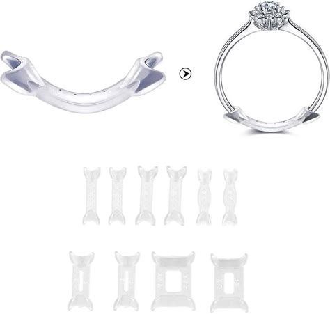 Raybre Art 14pcs Ring Jewelry Adjusters Assorted Sizes Clear Plastic
