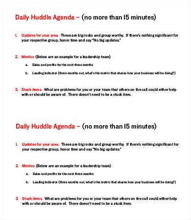 Free Printable Daily Huddle Templates