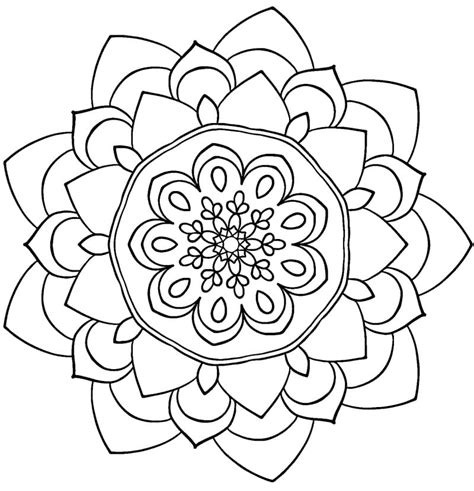 Mandala Flower For Adult Coloring Page Free Printable Coloring Pages