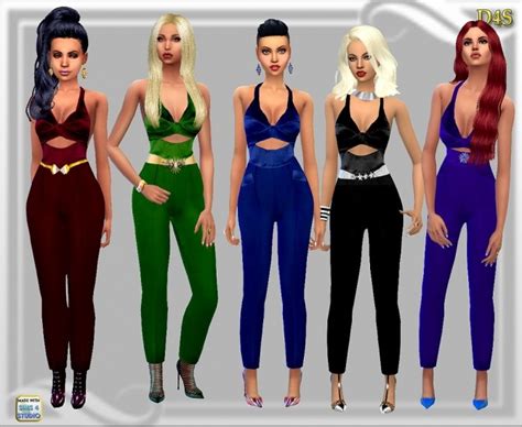Weekend Jumpsuit Set Of 5 Sims 4 Female Clothes