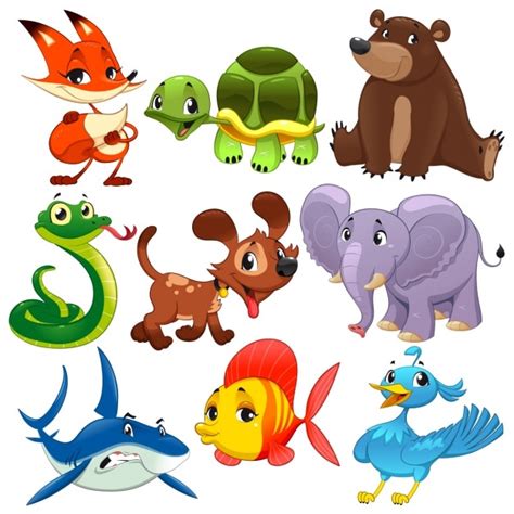 Free Vector Coloured Animals Collection
