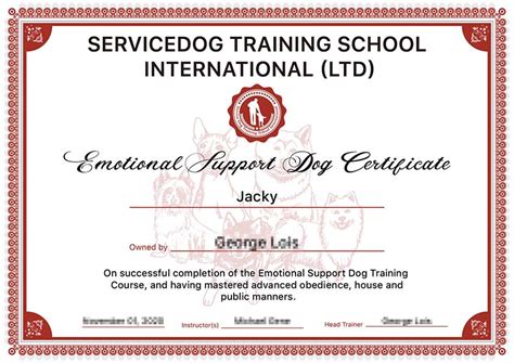 Certified Emotional Support Dog Training Course