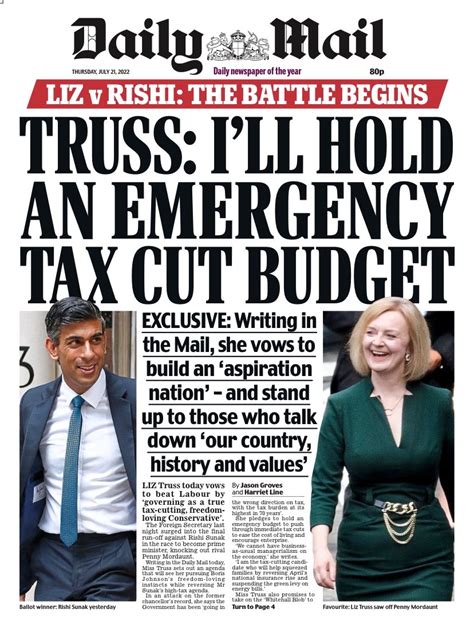 Daily Mail Front Page 21st Of July 2022 Tomorrows Papers Today