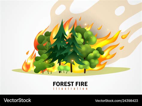 Forest Fire Cartoon Royalty Free Vector Image Vectorstock