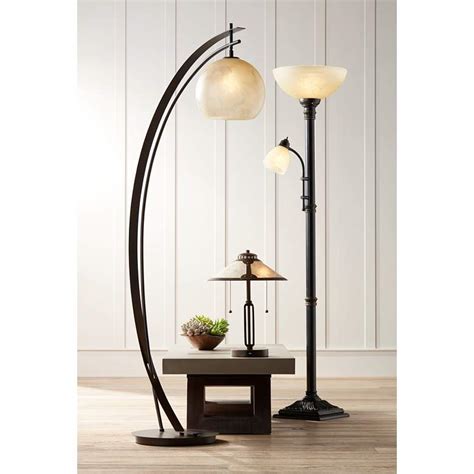 10 farmhouse floor lamps for a rustic look. Garver Bronze Torchiere Floor Lamp with Reader Arm ...