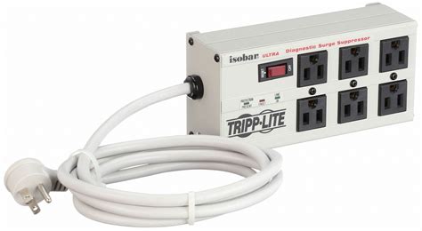 Tripp Lite Isolated Filter Surge Protector Outlet Strip 6 Outlets