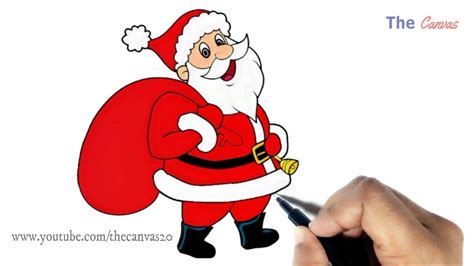 Kids Christmas Drawing How To Draw Easy Santa Claus Step By Step Youtube