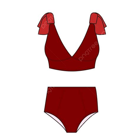 Red Swimsuit Clipart Vector Red Swimsuit Swimwear Summer Skirt Png