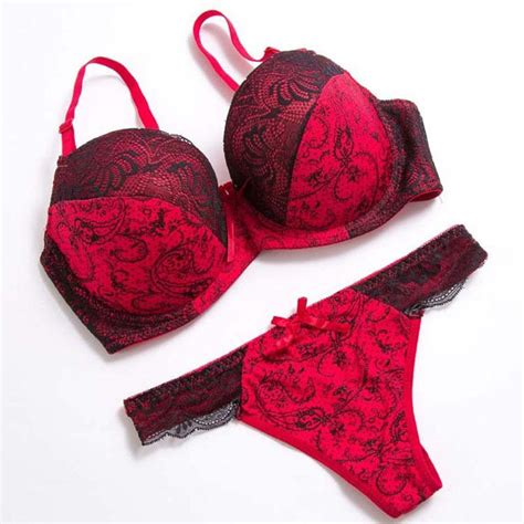 💰köp Billigt Online Sexy Bra Set Women Lingerie Lace Bras Thong Suit