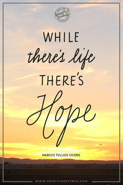 While Theres Life Theres Hope ~marcus Tullius Cicero Hopequotes