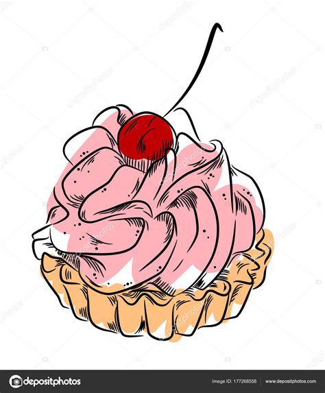 Check spelling or type a new query. Einen Leckeren Kuchen Mit Sahne Und Kirsche Freihändig ...