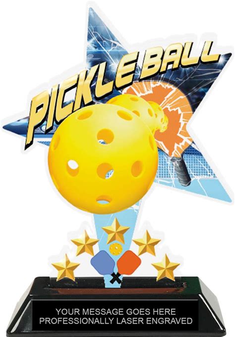 Pickleball Shattered Star Colorix Acrylic Trophy 7 Inch Trophy Depot