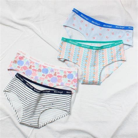 Hui Guan Cartoon Women Cute Underwear Girls Seamless Briefs Cotton