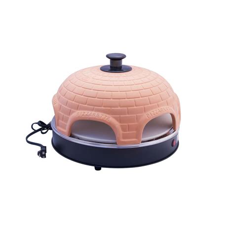 Pizzarette 6 Person Countertop Mini Pizza Oven With True Cooking Stone And Real Terracotta Dome
