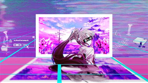 Download Vaporwave Anime Girl Aesthetic Pfp Wallpaper