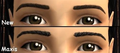 Mod The Sims Maxis Match Thick Eyebrows Binned