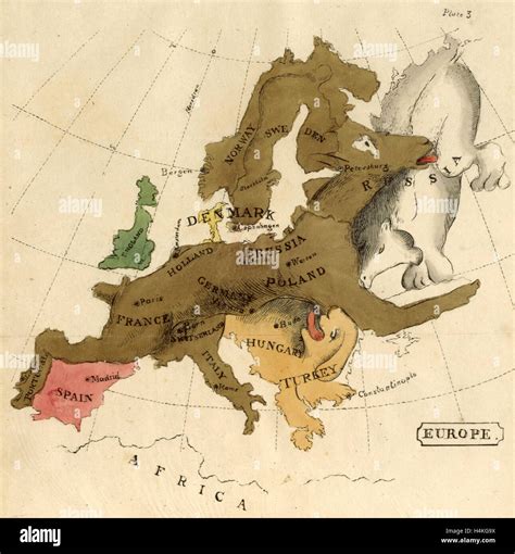 Karte Europa 19 Jahrhundert Gravur Stockfotografie Alamy