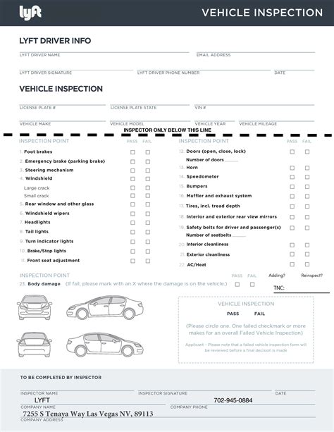 Download Uber And Lyft Vehicle Inspection Form For Your State