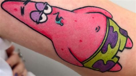 Spongebob Patrick Star Tattoo Timelapse Youtube Yıldız Dövmeleri