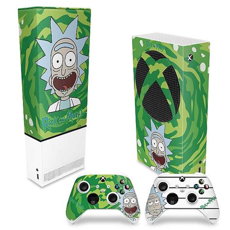 Kit Xbox Series S Capa Anti Poeira E Skin Rick And Morty Pop Arte Skins