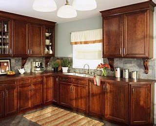 Maybe you would like to learn more about one of these? Cherry kitchen cabinets with blue/grey wall | Cherry ...