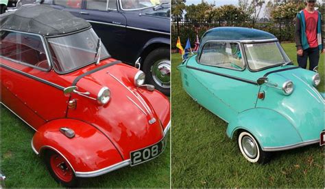 This one sat 4 across. Messerschmitt KR200- Adorable three-wheeled bubble car ...