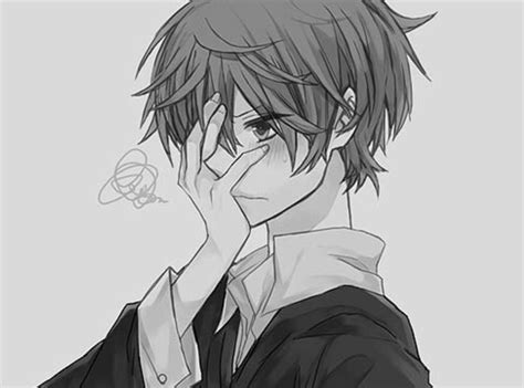 Best drawing of sad cartoon boy alone pictures. Pin by وجدان on anime, manga | Anime monochrome, Anime boy ...
