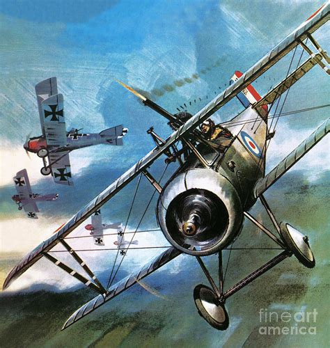 World War One Dogfight Painting By Wilf Hardy