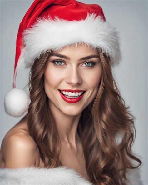 premium ai image beautiful sexy woman with santa costume merry christmas