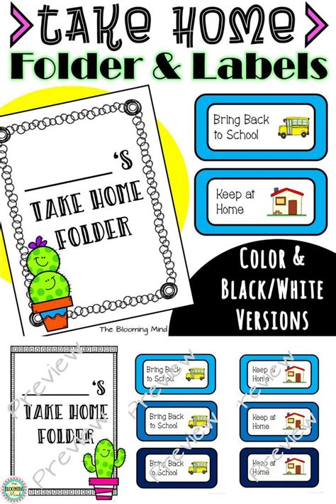How can i use the cactus themed group and table signs? Take Home Folder | Take home folders, Folder labels ...