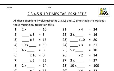 maths worksheets  grade  ideas times