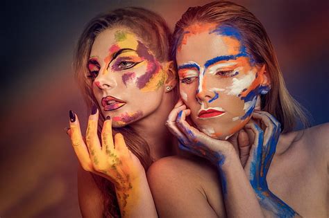 Free Download Hd Wallpaper Body Paint Face Women Model Young
