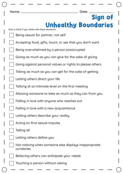 13 Healthy Relationship Boundaries Worksheets in 2023 | Boundaries