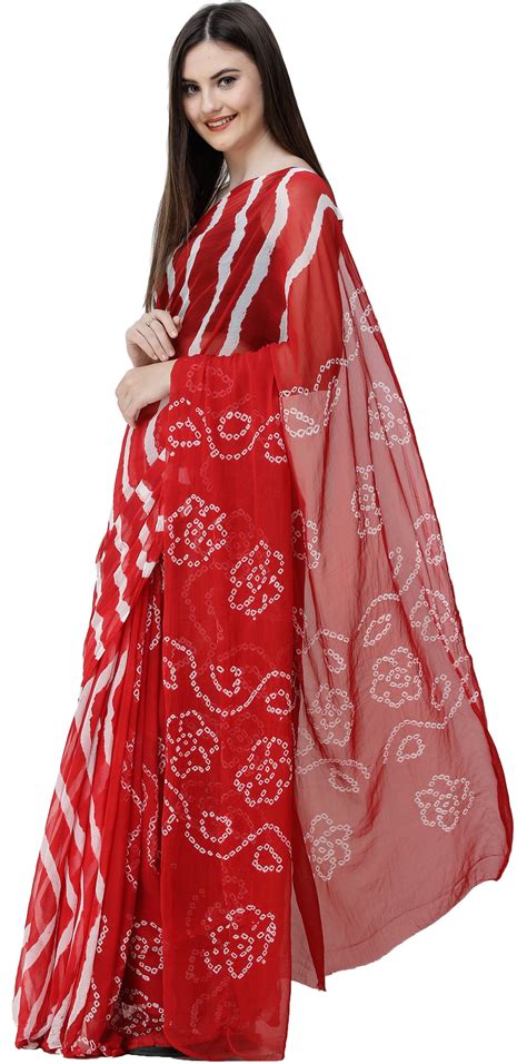 Leheriya Sari From Jaipur With Bandhani Tie Dye On Pallu