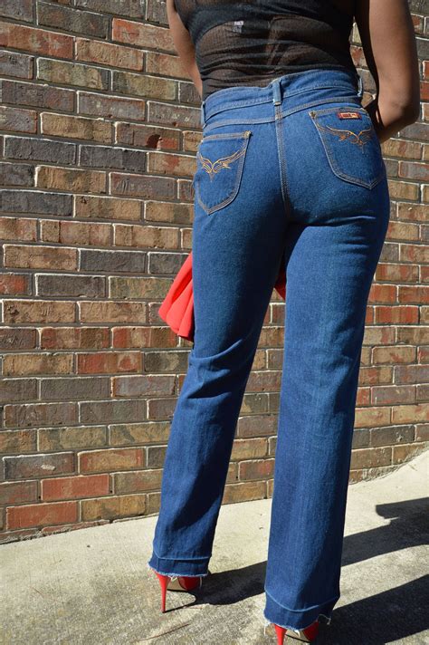 1980s Boot Cut Vintage High Waist Jeans By Jw S Size 33xl Etsy Canada