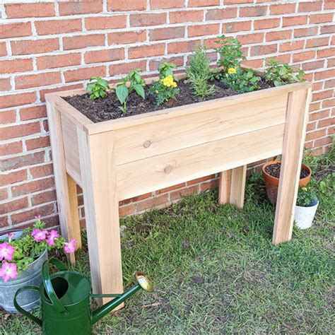 につき Raised Garden Bed with Legs Planters for Outdoor Plants Planter Box
