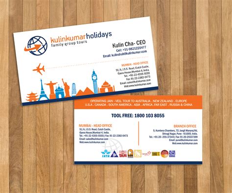 playful modern travel agent business card design