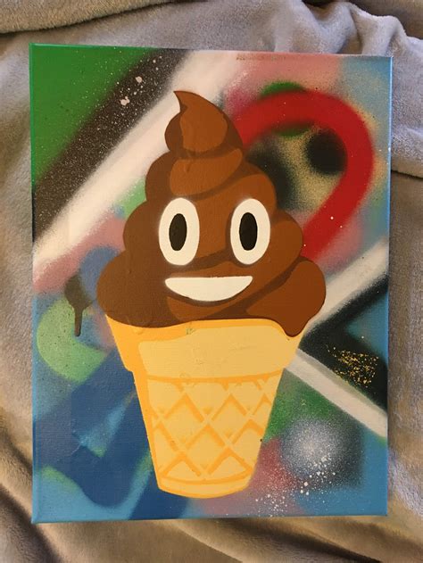 Poop Emoji Ice Cream Stencil Spray Painting Etsy