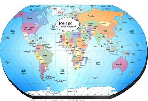 Iceland In A World Map Map Of World