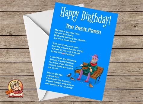 The Penis Poem Funny Oap Birthday Card Printed On Quality Etsy